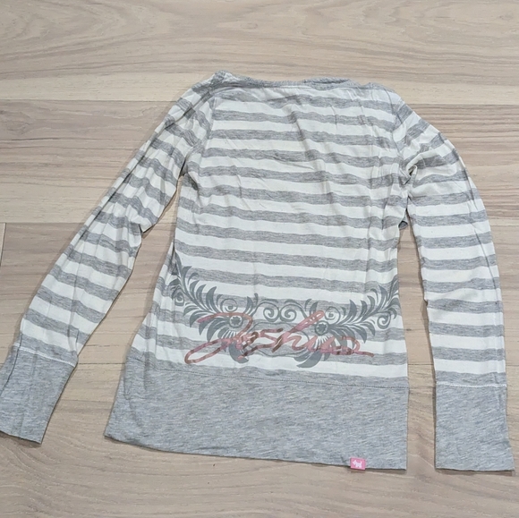 Joshua Perets Cowl-Neck Stripped Shirt - Picture 3 of 4